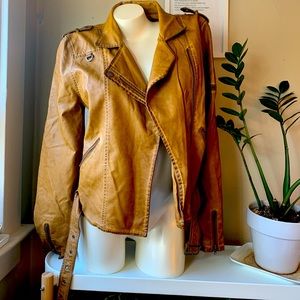 Brown (faux) leather jacket